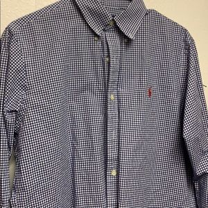 Polo Long sleeve button up Blue gingham shirt